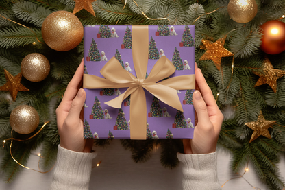 White Poodle Holiday Gift wrap