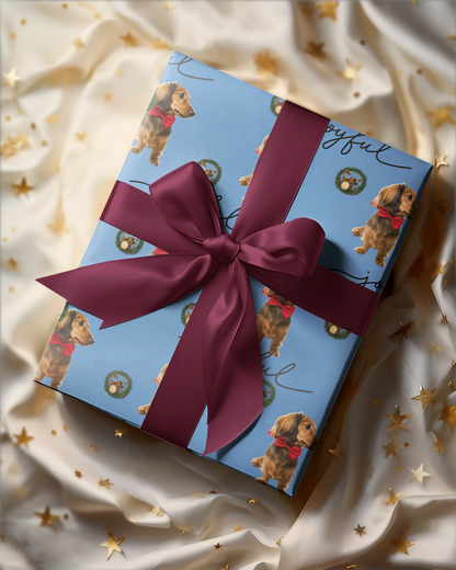 Wrapping Paper - Dachshund Dog Holiday Drum Kit Design