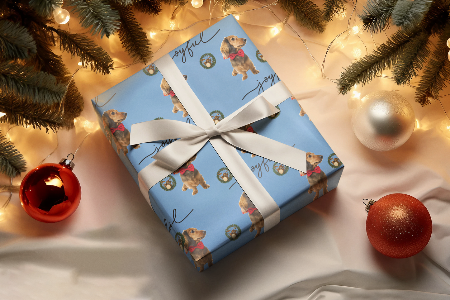 Wrapping Paper - Dachshund Dog Holiday Drum Kit Design