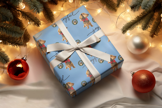Wrapping Paper - Dachshund Dog Holiday Drum Kit Design