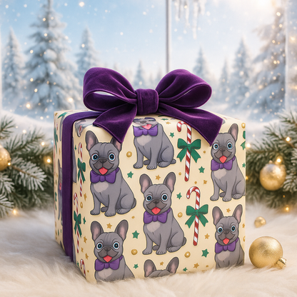 French Bull Dog Holiday Wrapping Paper