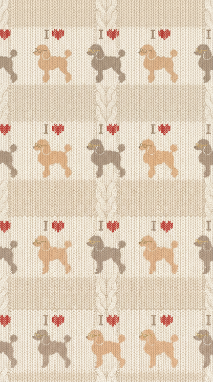 Cozy Knit-Style Puppy Wrapping Paper — "I Love Style" Dog Pattern Gift Wrap