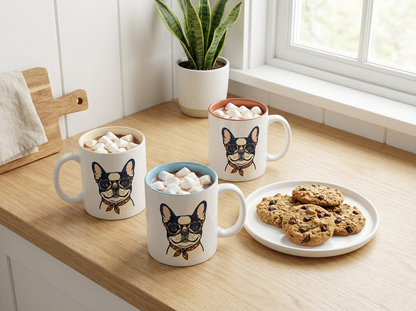 My Dog Is My Soulmate Accent Coffee Mug — French Bulldog with Glasses (11/15oz)