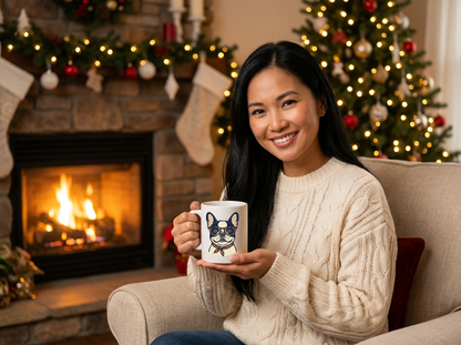 My Dog Is My Soulmate Accent Coffee Mug — French Bulldog with Glasses (11/15oz)