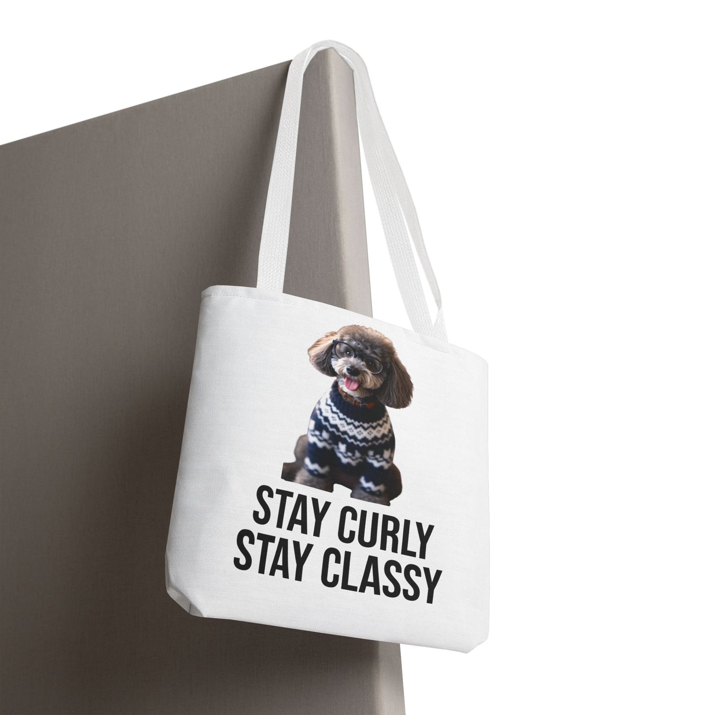 Stay Curly Stay Classy Poodle Tote Bag — Canvas Shopper