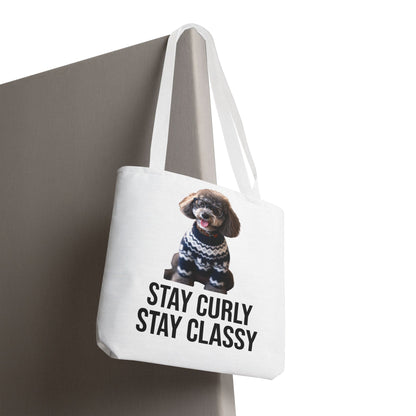 Stay Curly Stay Classy Poodle Tote Bag — Canvas Shopper
