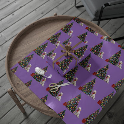White Poodle Holiday Gift wrap