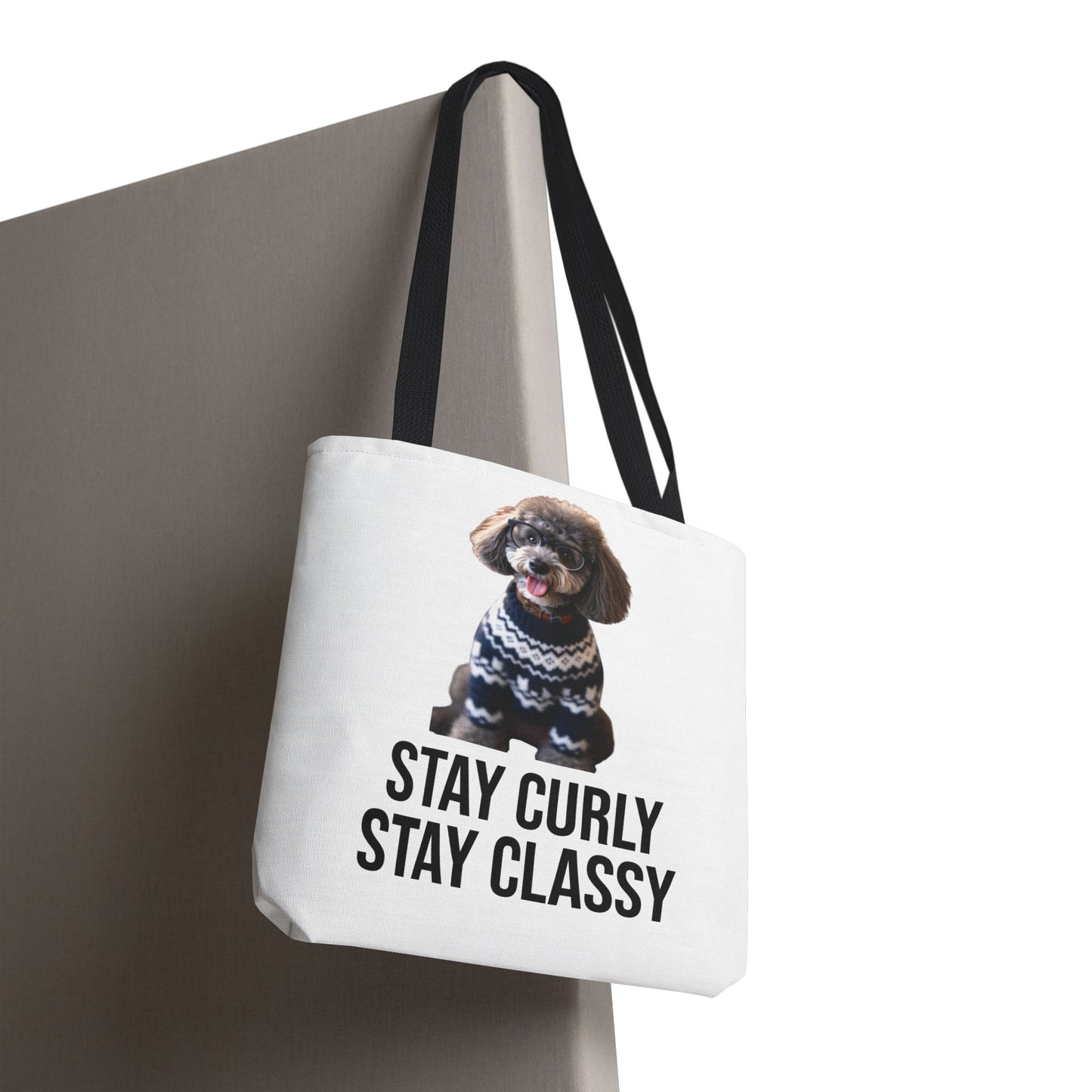Stay Curly Stay Classy Poodle Tote Bag — Canvas Shopper
