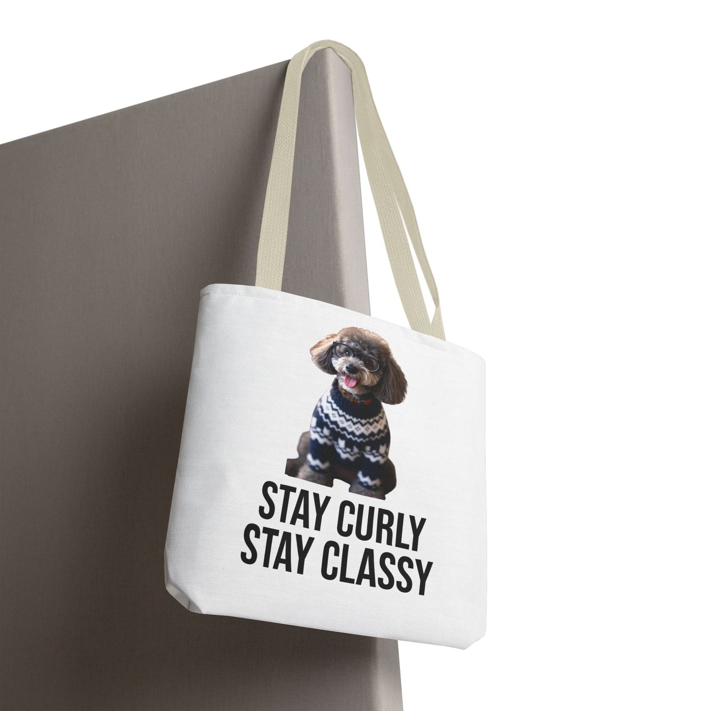 Stay Curly Stay Classy Poodle Tote Bag — Canvas Shopper