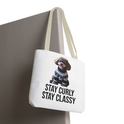 Stay Curly Stay Classy Poodle Tote Bag — Canvas Shopper
