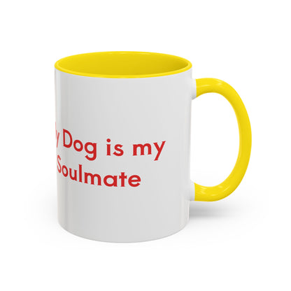 My Dog Is My Soulmate Accent Coffee Mug — French Bulldog with Glasses (11/15oz)
