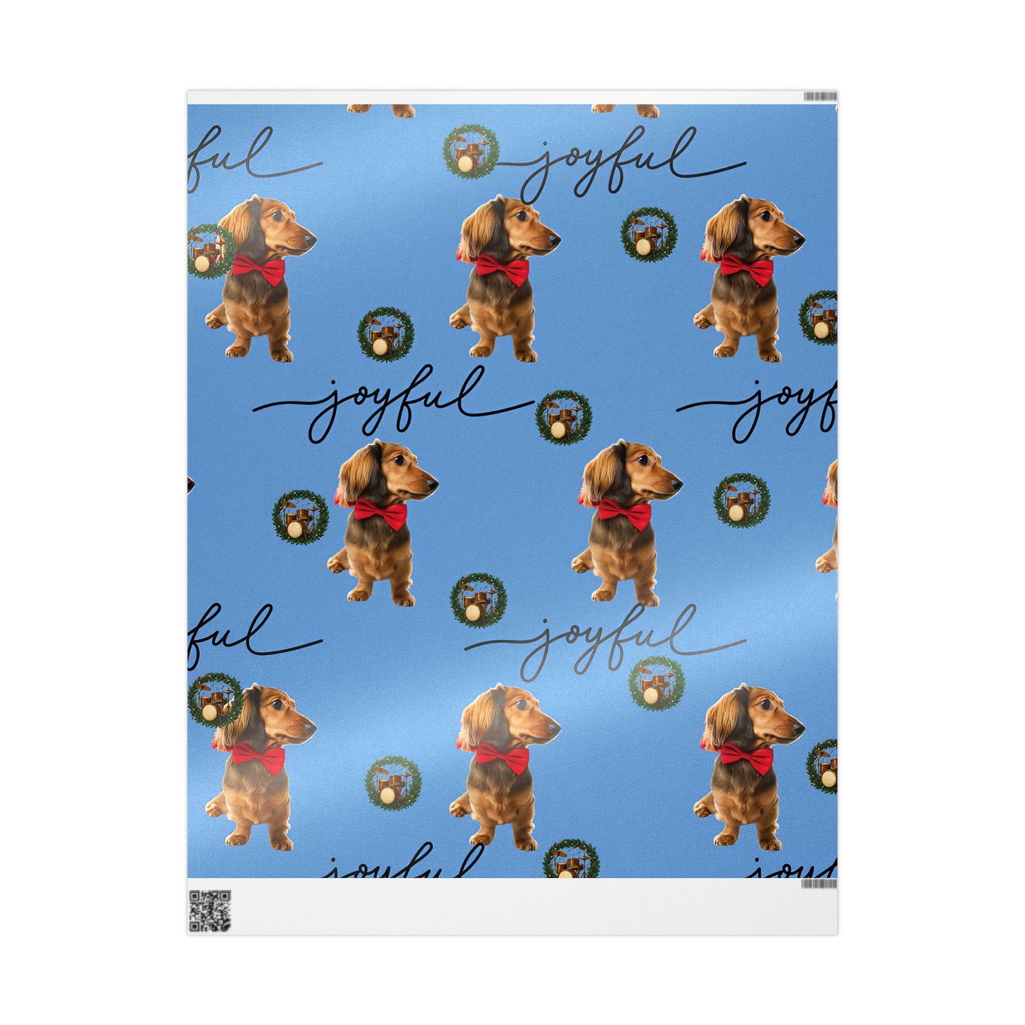 Wrapping Paper - Dachshund Dog Holiday Drum Kit Design