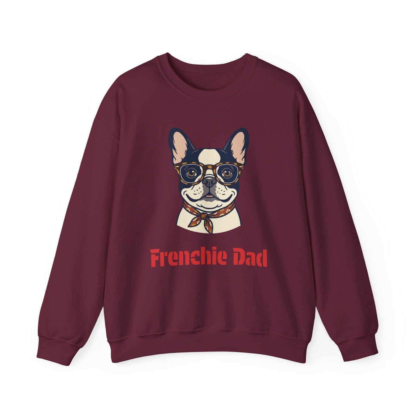 Frenchie Dad Crewneck Sweatshirt — Bulldog with Glasses