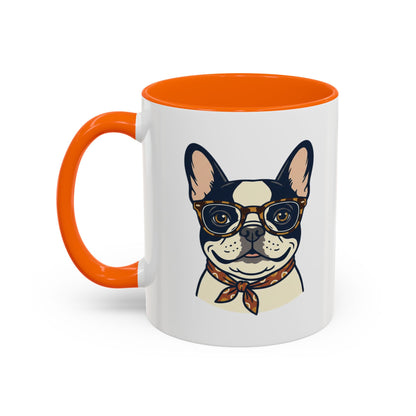 My Dog Is My Soulmate Accent Coffee Mug — French Bulldog with Glasses (11/15oz)