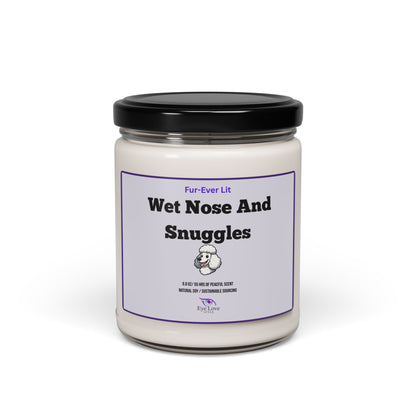 Wet Nose & Snuggles Scented Soy Candle - 9oz with Fun Quote