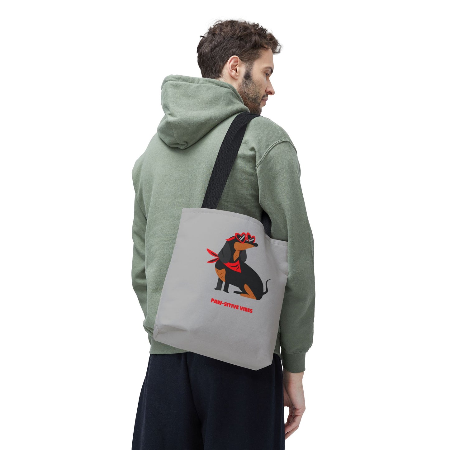 Custom Tote Bag - Paw-sitive Vibes AOP