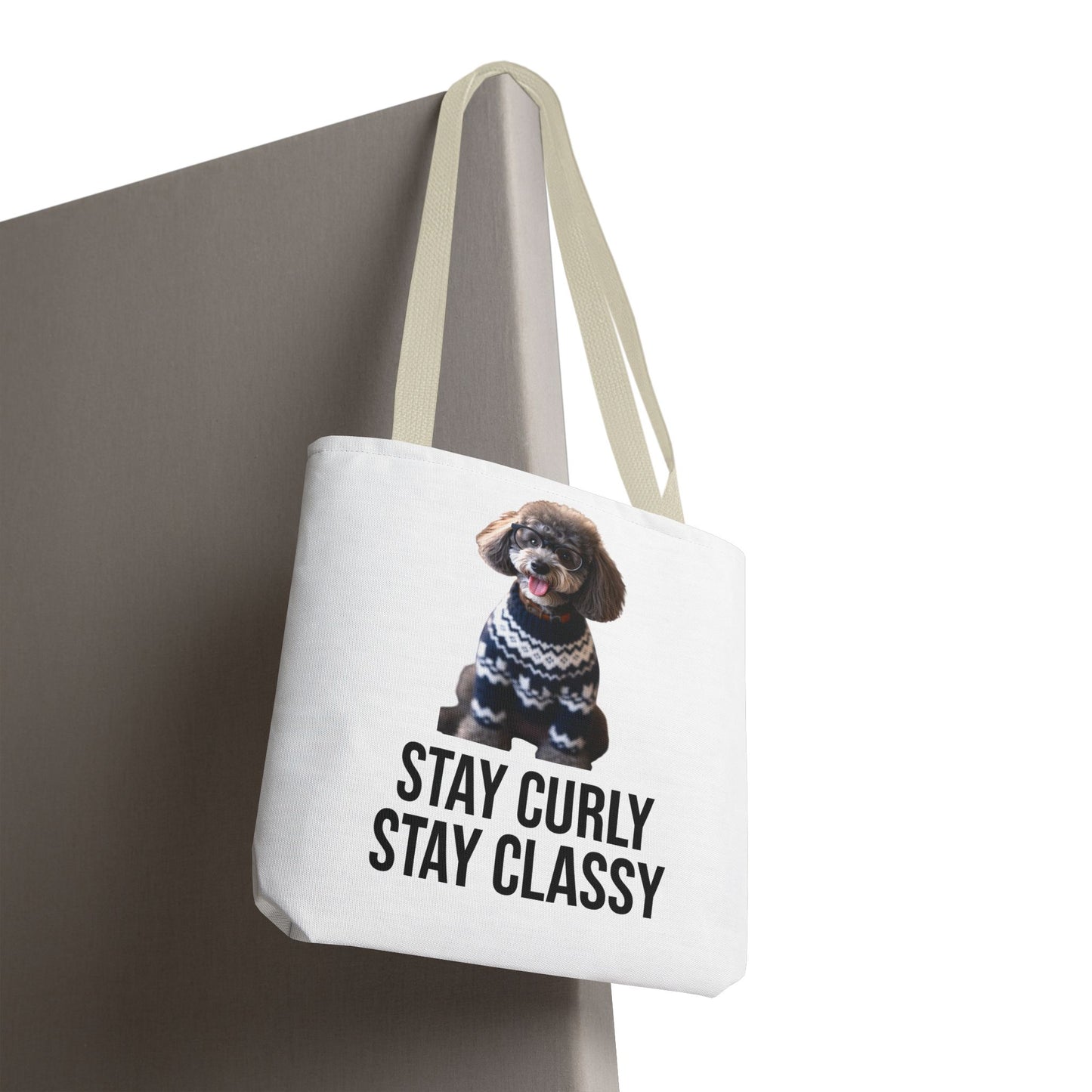 Stay Curly Stay Classy Poodle Tote Bag — Canvas Shopper