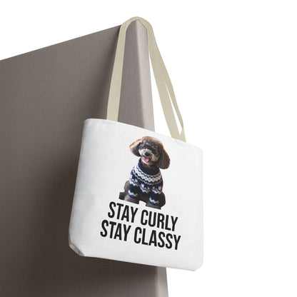 Stay Curly Stay Classy Poodle Tote Bag — Canvas Shopper