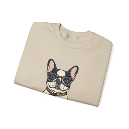 All I Need Is Love and a Frenchie Sweatshirt — French Bulldog with Glasses