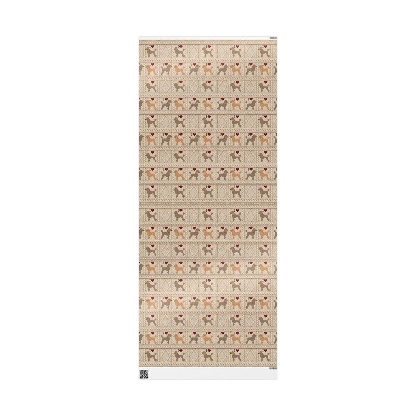 Cozy Knit-Style Puppy Wrapping Paper — "I Love Style" Dog Pattern Gift Wrap