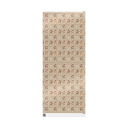 Cozy Knit-Style Puppy Wrapping Paper — "I Love Style" Dog Pattern Gift Wrap
