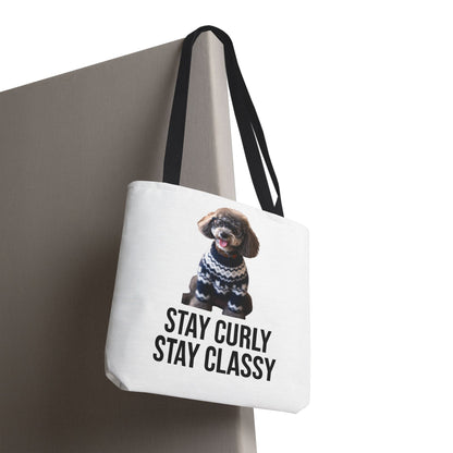 Stay Curly Stay Classy Poodle Tote Bag — Canvas Shopper