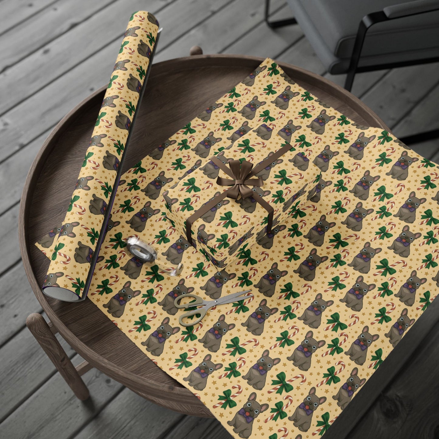 French Bull Dog Holiday Wrapping Paper