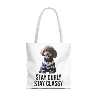 Stay Curly Stay Classy Poodle Tote Bag — Canvas Shopper