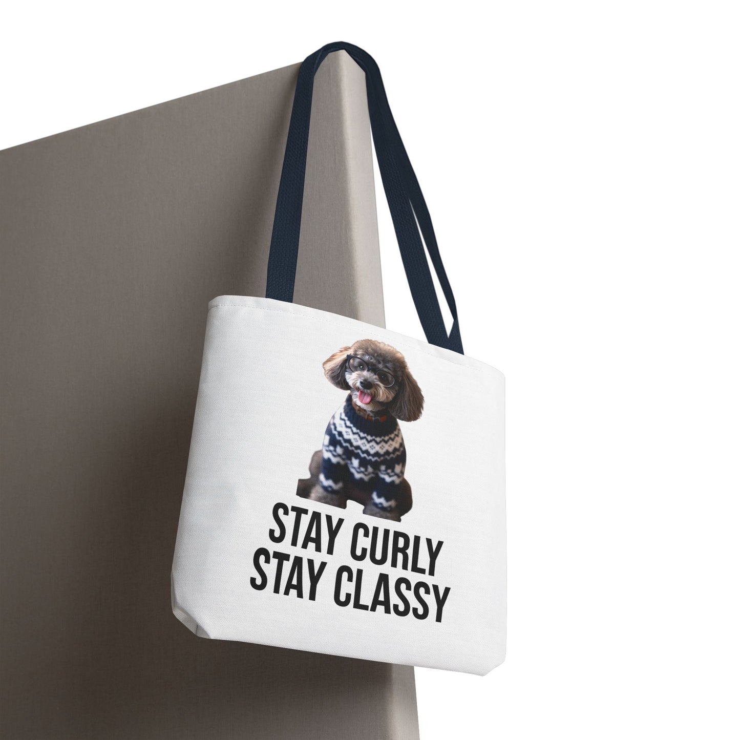 Stay Curly Stay Classy Poodle Tote Bag — Canvas Shopper