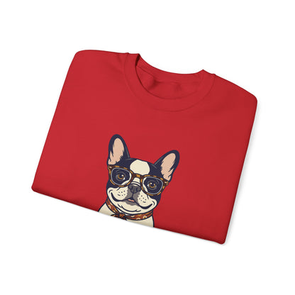 All I Need Is Love and a Frenchie Sweatshirt — French Bulldog with Glasses