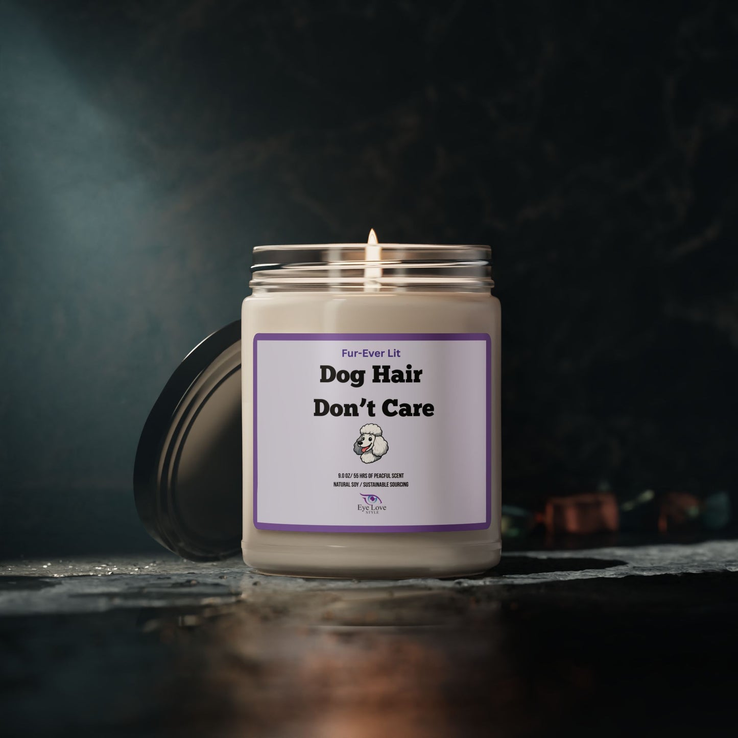 Dog Hair, Don’t Care Scented Soy Candle- 9oz, Perfect Gift for Friends