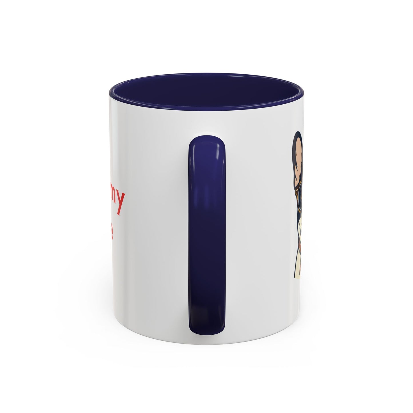 My Dog Is My Soulmate Accent Coffee Mug — French Bulldog with Glasses (11/15oz)