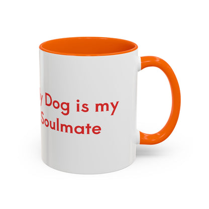 My Dog Is My Soulmate Accent Coffee Mug — French Bulldog with Glasses (11/15oz)
