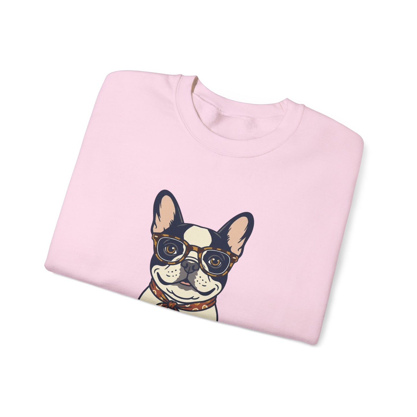 All I Need Is Love and a Frenchie Sweatshirt — French Bulldog with Glasses