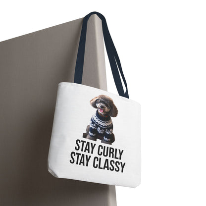 Stay Curly Stay Classy Poodle Tote Bag — Canvas Shopper