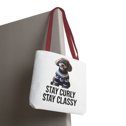 Stay Curly Stay Classy Poodle Tote Bag — Canvas Shopper