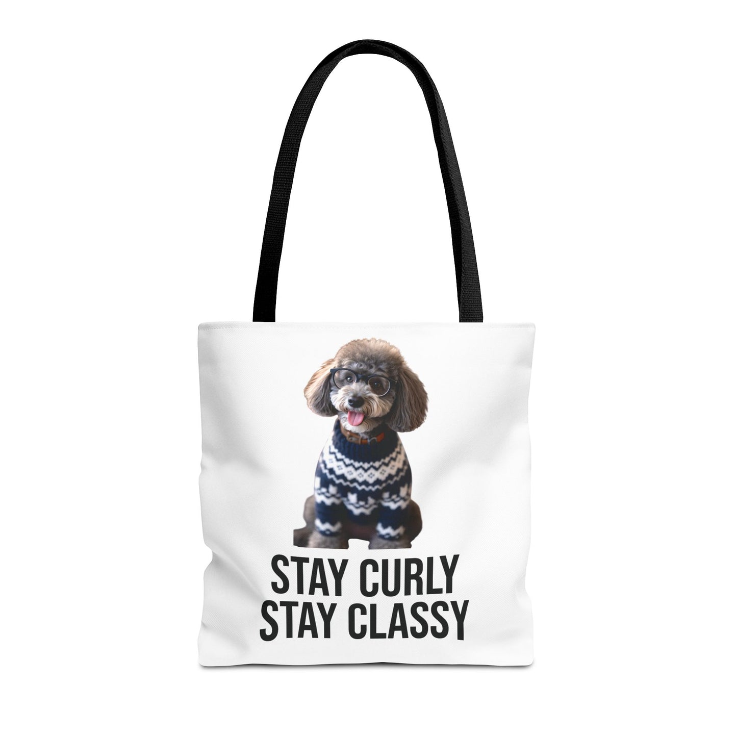 Stay Curly Stay Classy Poodle Tote Bag — Canvas Shopper