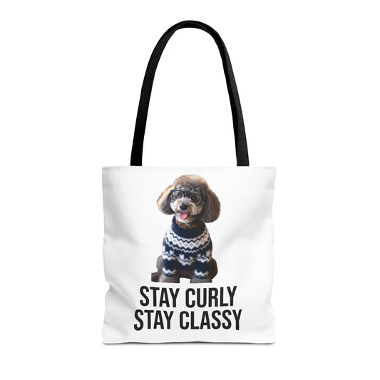 Stay Curly Stay Classy Poodle Tote Bag — Canvas Shopper