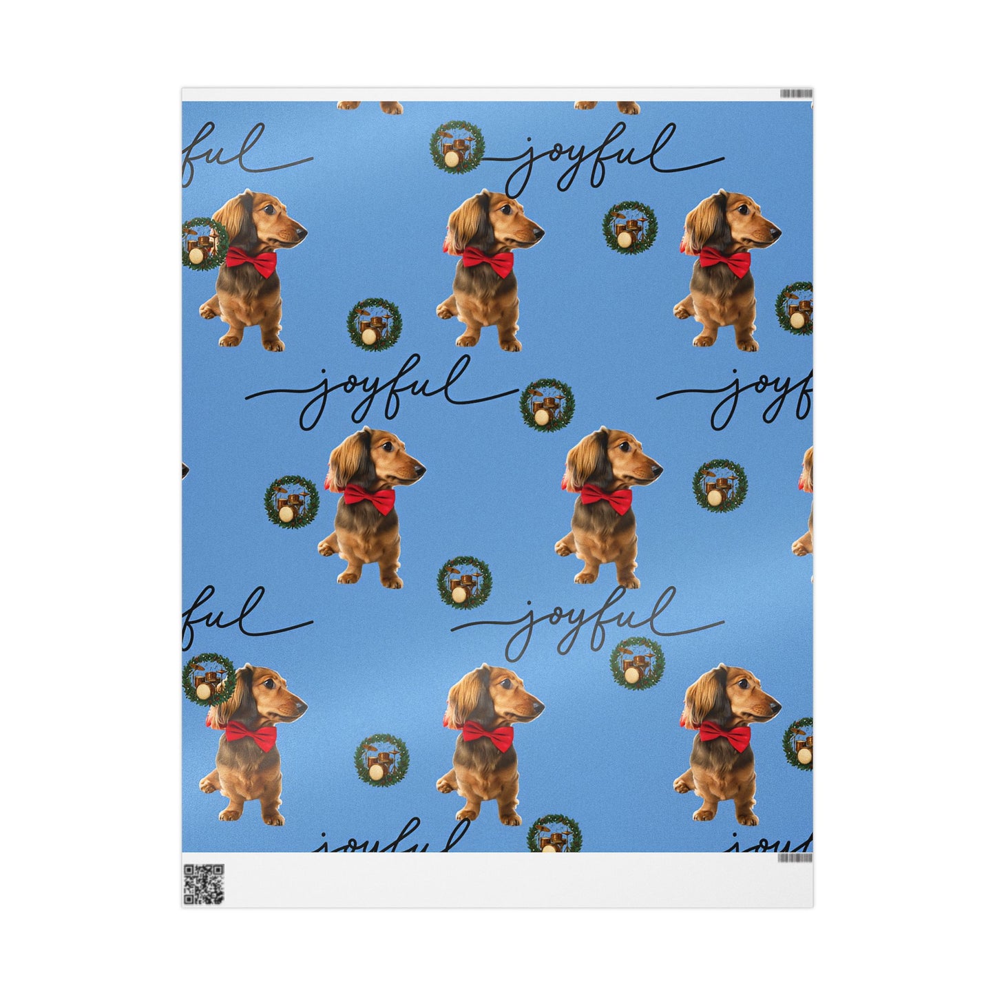 Wrapping Paper - Dachshund Dog Holiday Drum Kit Design