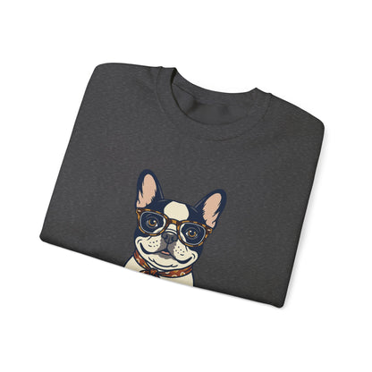 All I Need Is Love and a Frenchie Sweatshirt — French Bulldog with Glasses