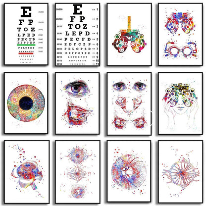 Optician human Eye Anatomy Art Canvas Painting