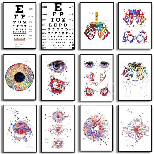 Optician human Eye Anatomy Art Canvas Painting
