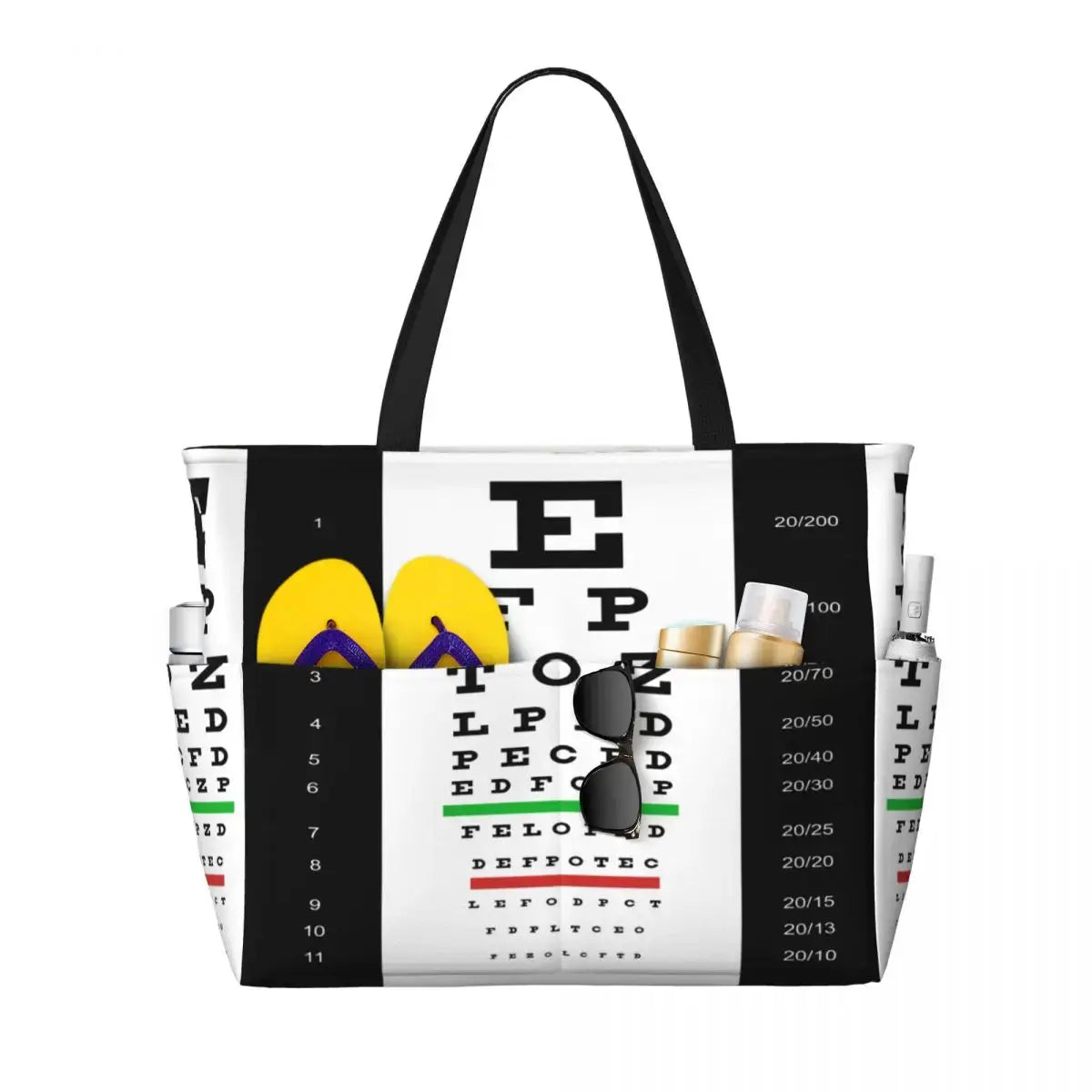 Eye Chart Tote Bag that is used