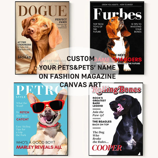 Personalized Custom Pets Magazine Art Poster