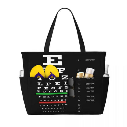 Eye Chart Tote Bag that is used
