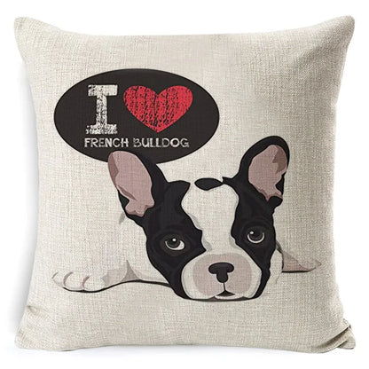 Bull Terrier Beagle Cotton Linen Cushion Cover