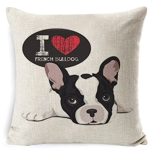Bull Terrier Beagle Cotton Linen Cushion Cover
