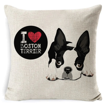 Bull Terrier Beagle Cotton Linen Cushion Cover