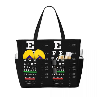 Eye Chart Tote Bag that is used