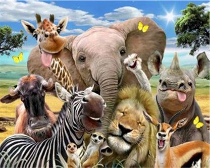 40x50cm Painting By Numbers Animals On Canvas